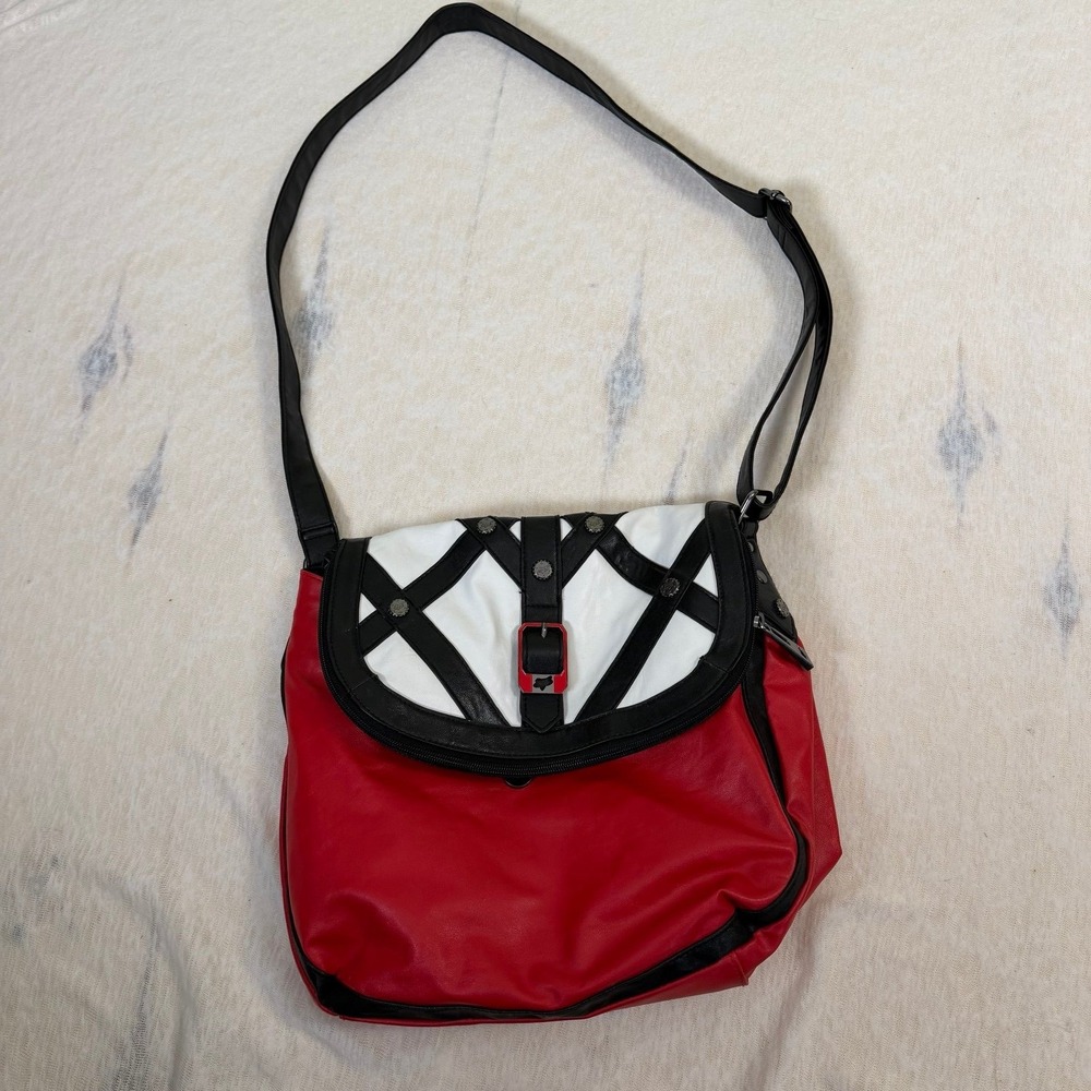 Fox Racing Red Black Crossbody‎ Messenger Bag Motorcycle Moto Streetwear Vixen